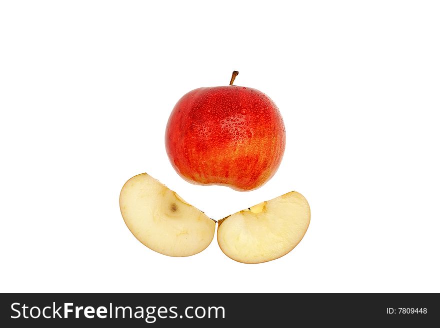 The red fresh apple isolated on a white background. The red fresh apple isolated on a white background.