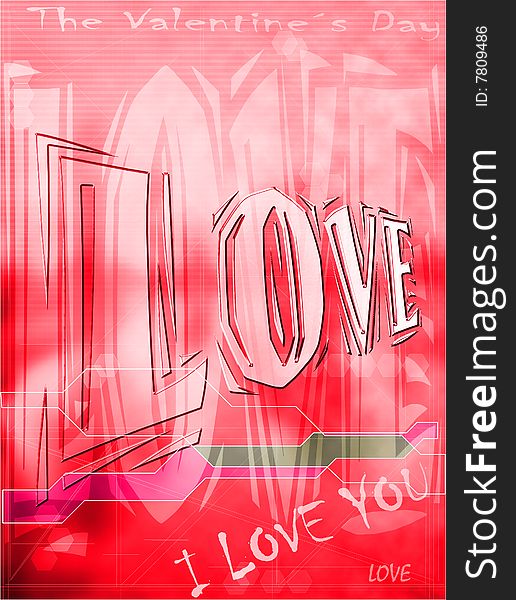 Image of background with poster about love. Image of background with poster about love