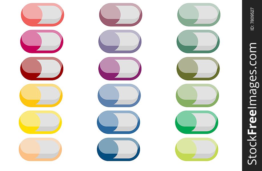 Icons for the web of pills shape. Icons for the web of pills shape