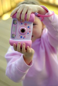 Little Girl Photographer Stock Photos