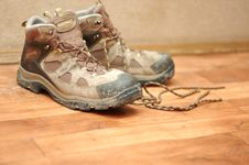 Old Dirty Man Boots Stock Photography Old Dirty Man Boots Stock Photography
