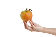 Apple In A Hand Royalty Free Stock Photography Apple In A Hand Royalty Free Stock Photography