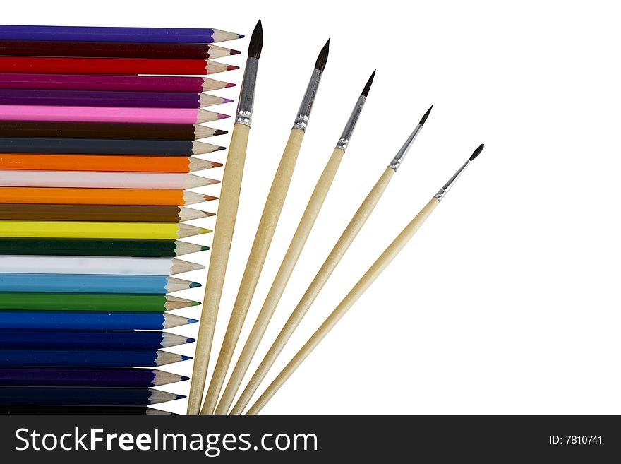 Writing materials: coloured pencils background. Writing materials: coloured pencils background.