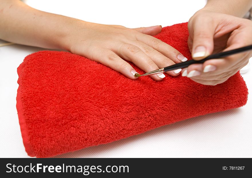 Nail care on a white background