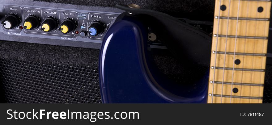 Knobs on a guitar amplifier