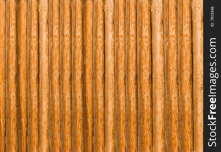 Wall of the house from logs