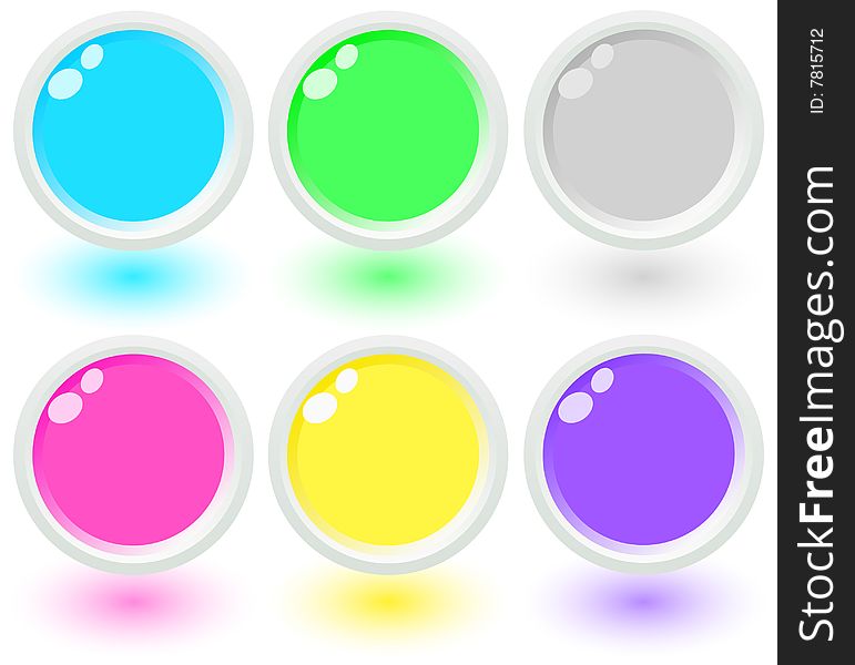 Set of glass buttons