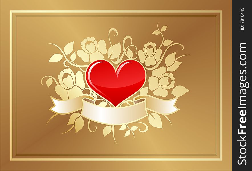 Valentine card with heart shape