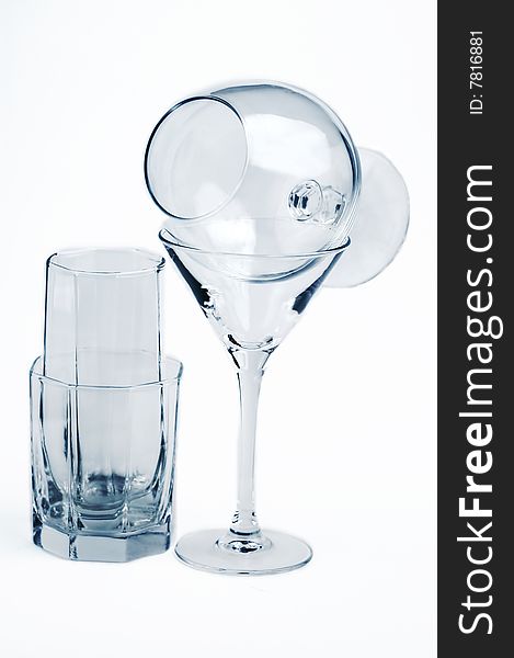 Isolated abstract group glass wineglass. Isolated abstract group glass wineglass