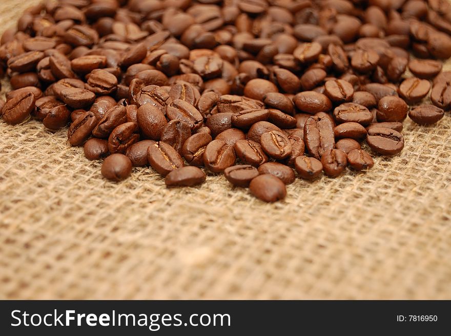 Coffee Beans On The Sacking