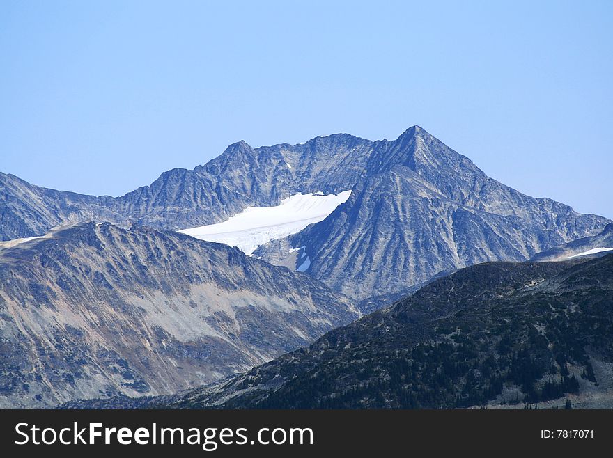 Glacier in the mountains of Whistler