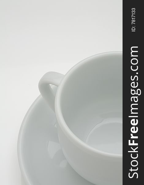 Crop image of empty ceramic coffee cup