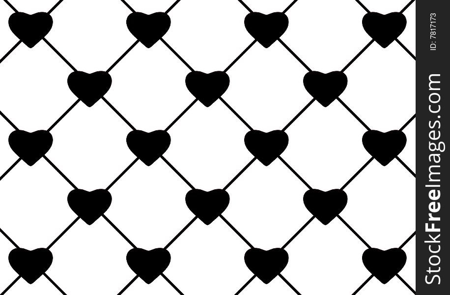 Grating heart background. 3d render.