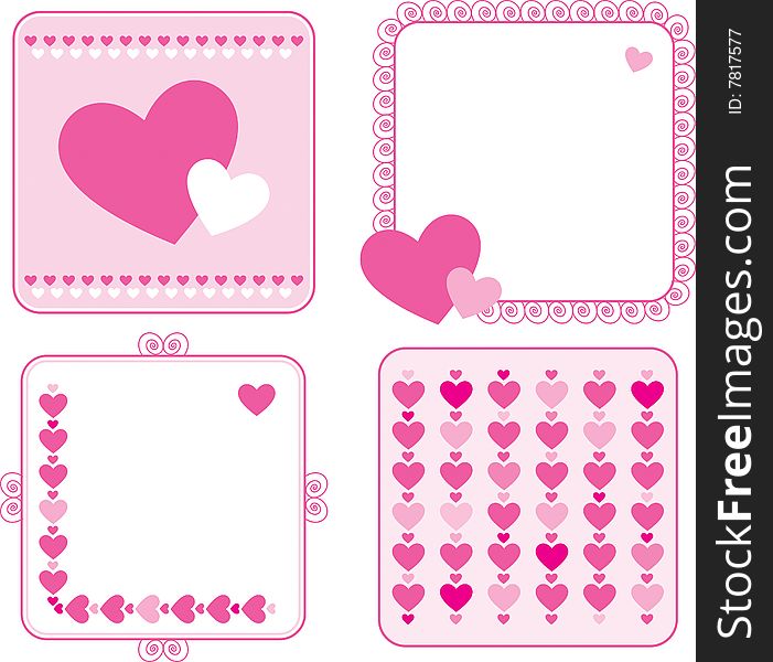 Set of illustrations of st. valentine's day greeting cards. Set of illustrations of st. valentine's day greeting cards
