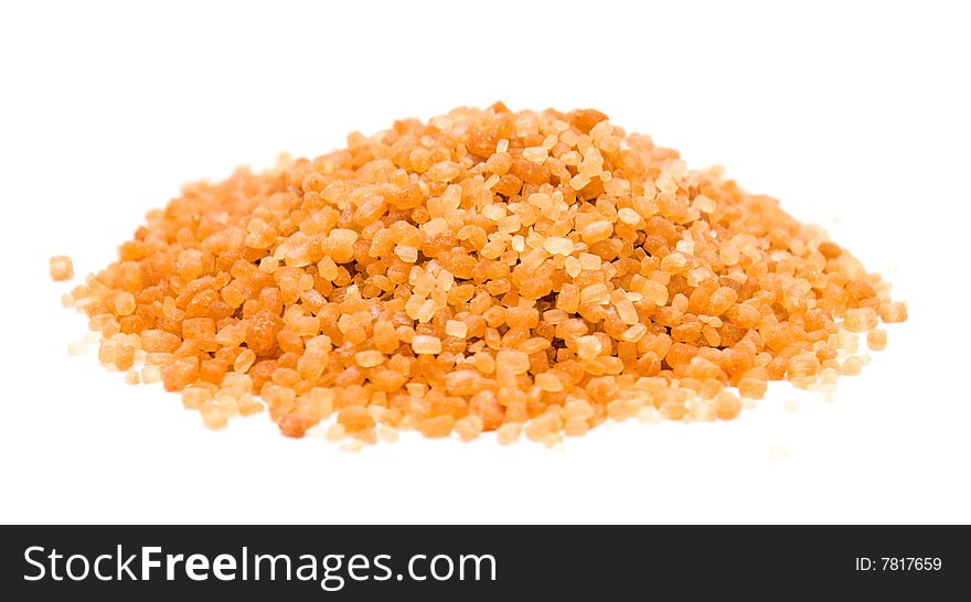 Tower of candy cane brown sugar isolated on white background