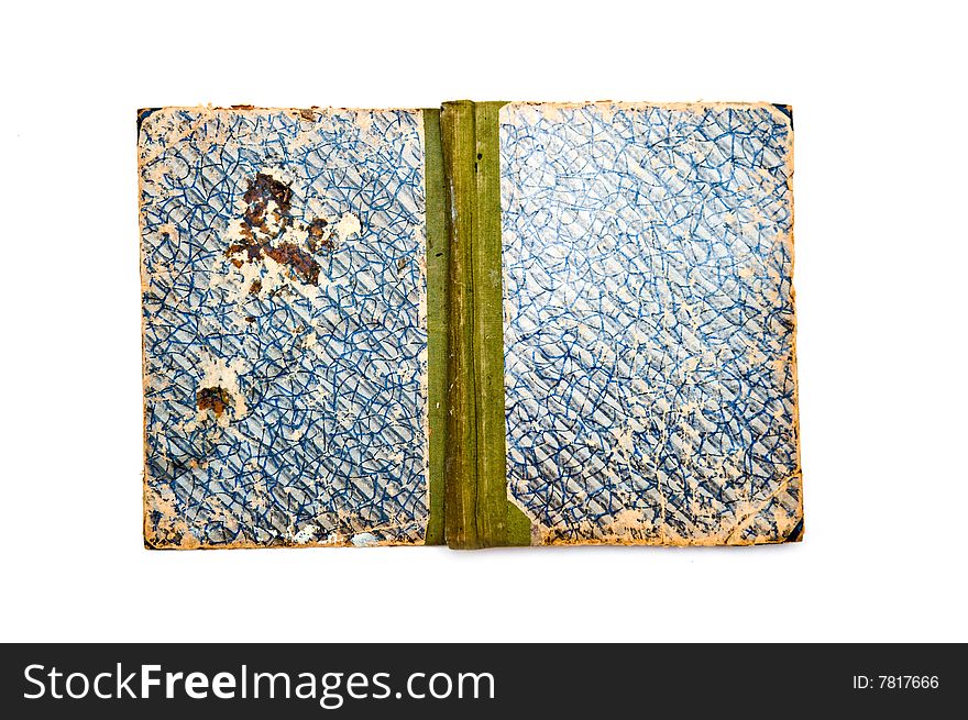 Cover of an old book isolated on white background. Cover of an old book isolated on white background