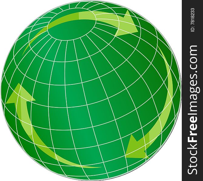 Green globe in white background