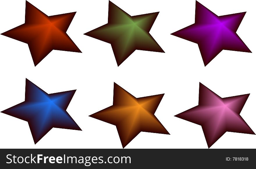 Multicolor stars in white background