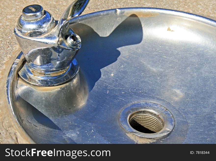 Outdoor drinking fountain and drian. Outdoor drinking fountain and drian