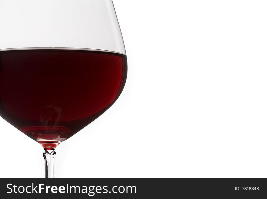 Crop image of a glass of red wine