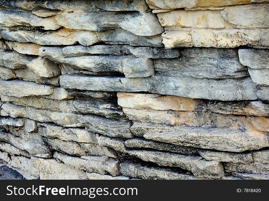 A stone wall in a park of Guangzhou, China.