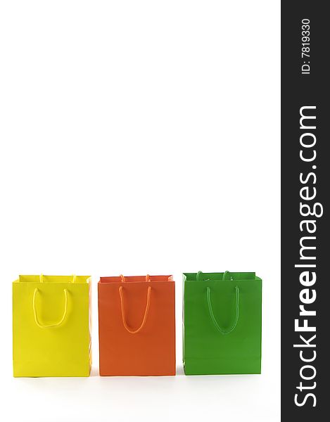 Colorful Shopping Bags on white background