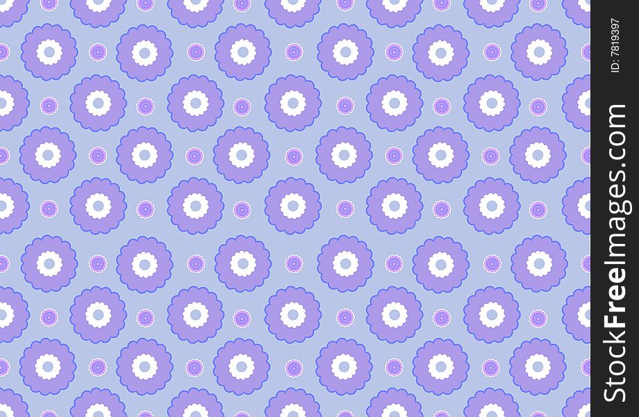 Vector illustration of  funky flowers abstract pattern on blue background. Vector illustration of  funky flowers abstract pattern on blue background
