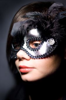 Static Woman In Mask Royalty Free Stock Images Static Woman In Mask Royalty Free Stock Images