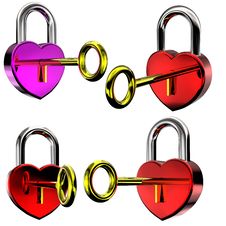 Padlock With A Key Royalty Free Stock Photo Padlock With A Key Royalty Free Stock Photo