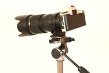 Professional Lens On The Tripod Stock Images Professional Lens On The Tripod Stock Images