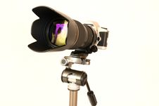 Professional Lens On The Tripod Stock Images Professional Lens On The Tripod Stock Images