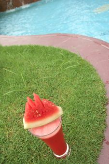 Watermelon Juice At Pool Stock Photos Watermelon Juice At Pool Stock Photos