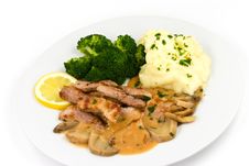 A Grilled Top Sirloin Steak Of Pork.. Chopped,with Stock Images A Grilled Top Sirloin Steak Of Pork.. Chopped,with Stock Images