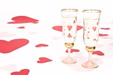 Two Glasses Of White Wine Royalty Free Stock Photos Two Glasses Of White Wine Royalty Free Stock Photos