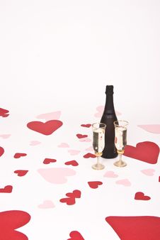 Two Glasses  Of White Wine Stock Photography