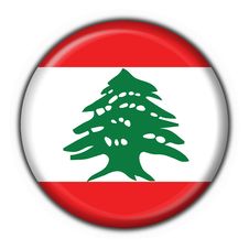 Lebanon Button Flag Round Shape Royalty Free Stock Photography