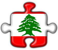 Lebanon Button Flag Puzzle Shape Stock Photo