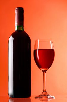 Glass And Bottle Of Wine Royalty Free Stock Photo Glass And Bottle Of Wine Royalty Free Stock Photo