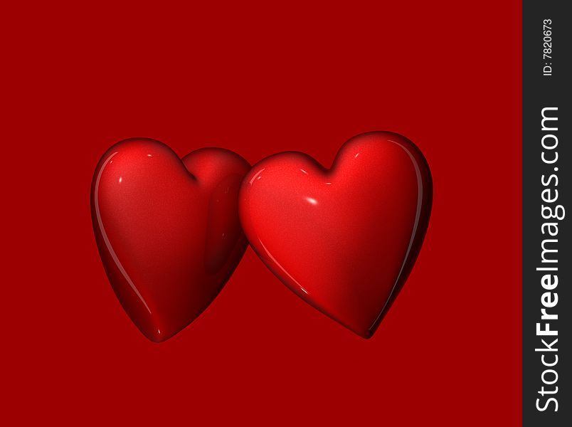 Two harmonious hearts, for valentine's day design. Two harmonious hearts, for valentine's day design