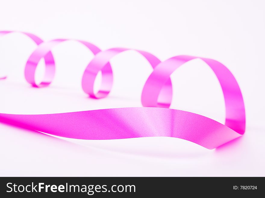 Holiday ribbon isolated over white with clipping path
