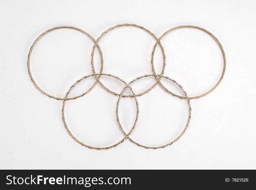 Olympic sign made from bracelets