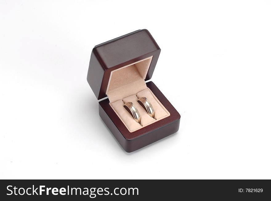 Jewellery box with marriage rings. Jewellery box with marriage rings