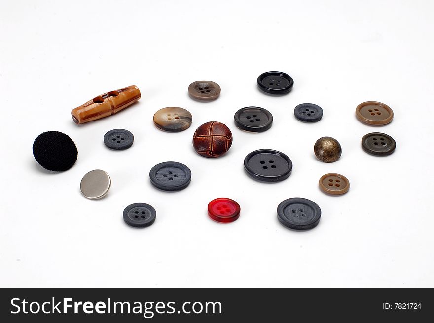 Several buttons isolated at white