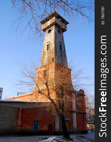 Old fire tower in Russia