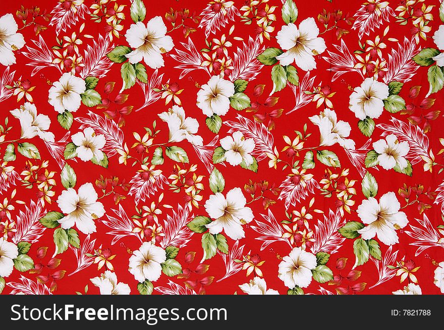 Red Floral vintage Chinese silk. Red Floral vintage Chinese silk