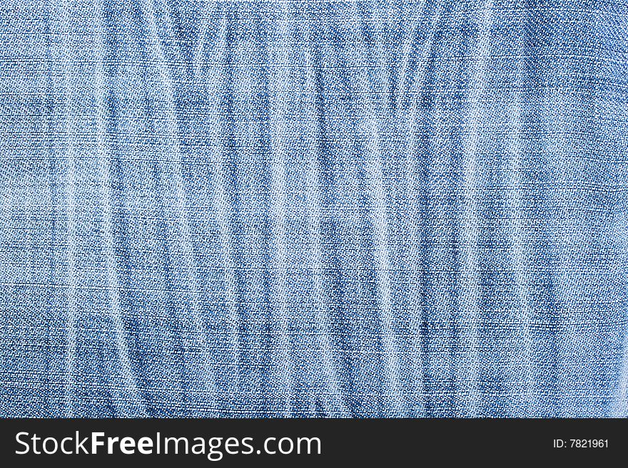 Blue stripped jeans texture, macro shot