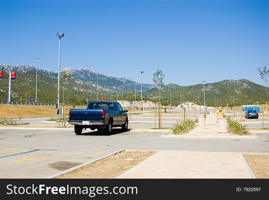 Car parked at parking lot in Croatia. Car parked at parking lot in Croatia