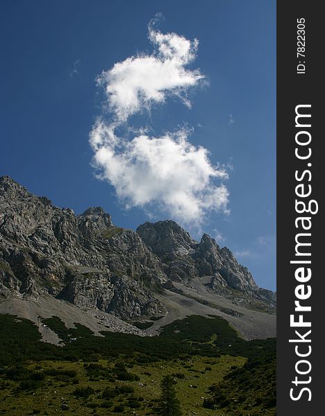 Clouds in the alpines mountains. Clouds in the alpines mountains