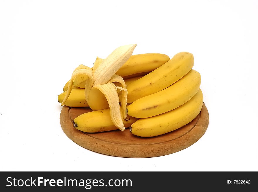 A bunch of banana on the wood