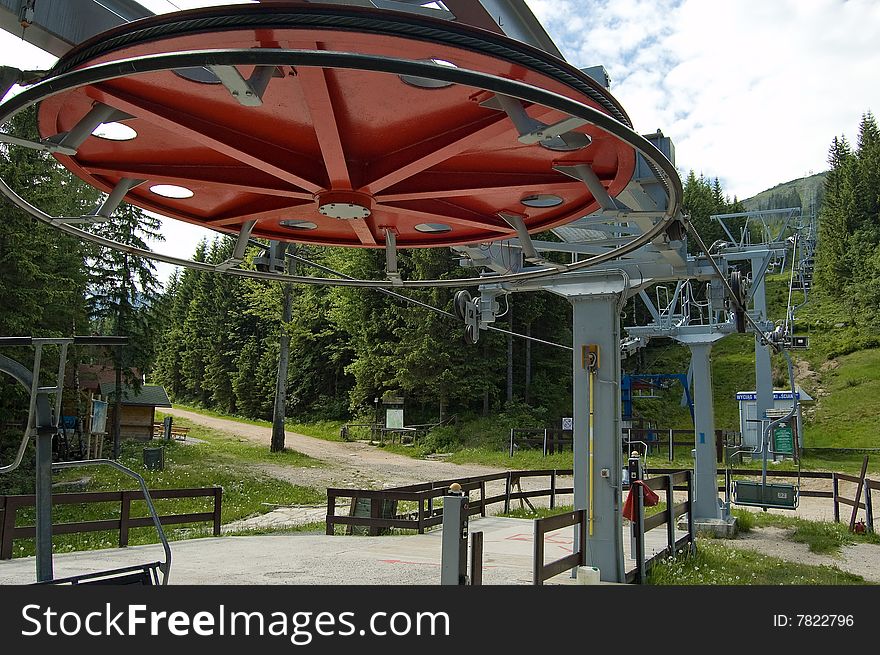 Part of cable-railway in karkonose mountains